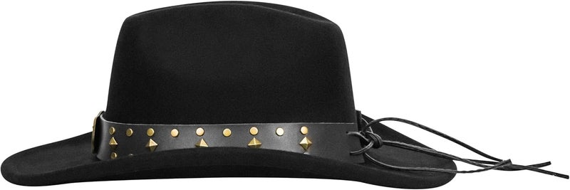 Vikodah Vintage Western Cowboy Hat for Men Women - Wide Brim Cowgirl Fedora Hats with Braided Rope Band M - Image 3